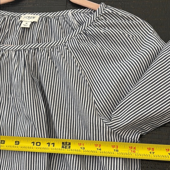 J. Crew Striped long-sleeve scoopneck blouse Gray White size Small - Picture 7 of 9